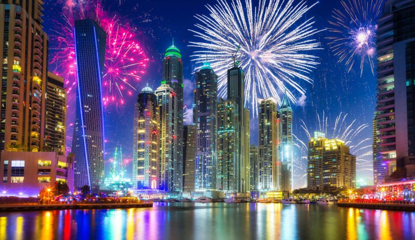 New Year fireworks display in Dubai, UAE